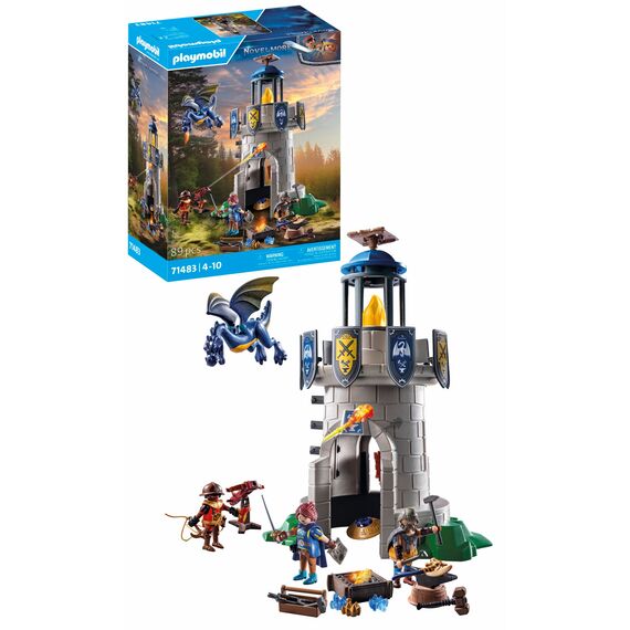 PLAYMOBIL Novelmore 71483 Ritterturm mit Schmied und Drache, spannender Kampf zwischen den Novelmore-Rittern und Burnham Raiders, detailreiches Spielzeug für Kinder ab 4 Jahren