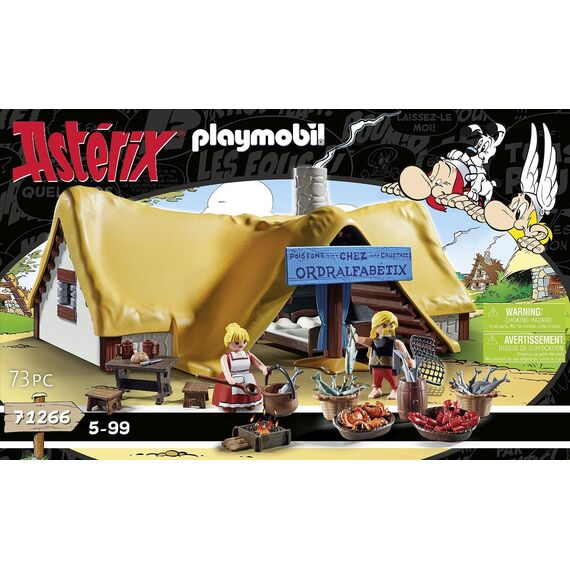 PLAYMOBIL Asterix 71266 Hütte des Verleihnix, Fischhändler Verleihnix und Seine Frau Jellosubmarine, Spielzeug für Kinder ab 5 Jahren