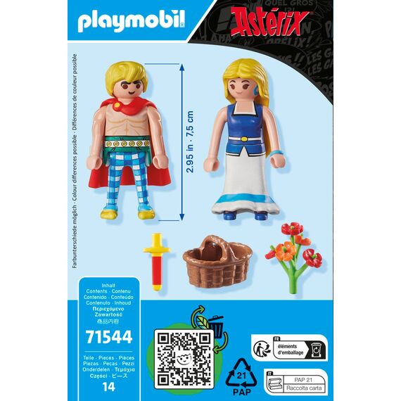 PLAYMOBIL | Asterix | Tragicomix und Falbala | verliebtes Paar aus dem Asterix-Universum | Spielzeug für Kinder ab 5 Jahren | 71544