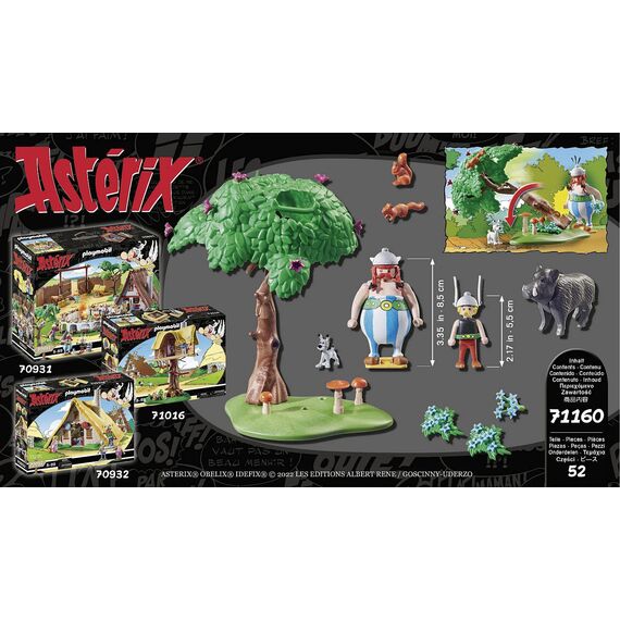 PLAYMOBIL Asterix 71160 Wildschweinjagd, Mit kippbarem Baum, Spielzeug für Kinder ab 5 Jahren