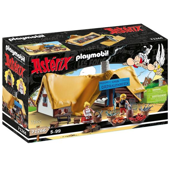 PLAYMOBIL Asterix 71266 Hütte des Verleihnix, Fischhändler Verleihnix und Seine Frau Jellosubmarine, Spielzeug für Kinder ab 5 Jahren