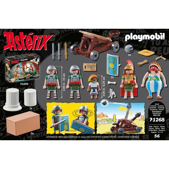 PLAYMOBIL Asterix 71268 Numerobis und die Schlacht um den Palast, funktionierendes Katapult der Römer, Obelix, Numerobis, Idefix und 3 romische Soldaten, Spielzeug für Kinder ab 5 Jahren