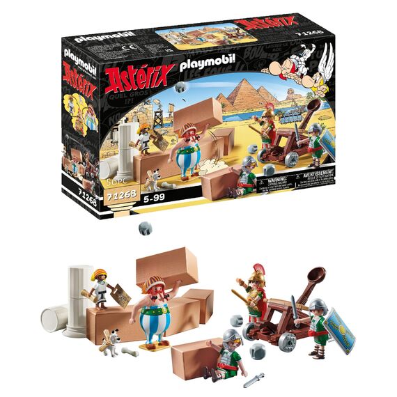 PLAYMOBIL Asterix 71268 Numerobis und die Schlacht um den Palast, funktionierendes Katapult der Römer, Obelix, Numerobis, Idefix und 3 romische Soldaten, Spielzeug für Kinder ab 5 Jahren