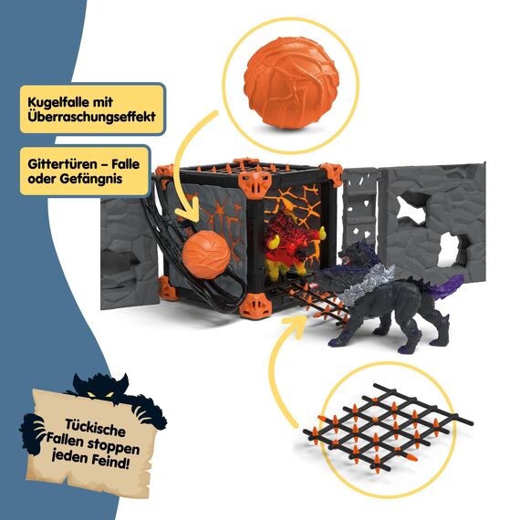 schleich ELDRADOR CREATURES | BATTLE CAVE Arena: Lava vs. Schatten 42673 | Set aus 2 x ELDRADOR Battle Cave, 2 x Monster und 2 x Kristall | Caves zur Arena stapelbar | Spielzeug ab 7 Jahren | 71 Teile