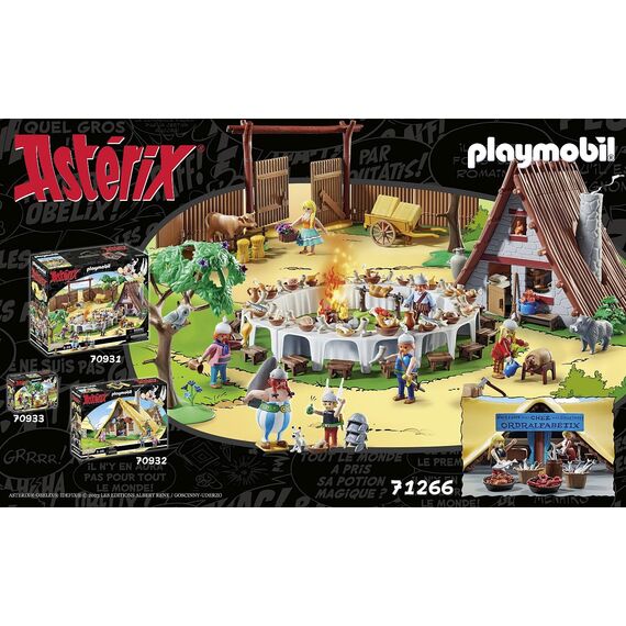 PLAYMOBIL Asterix 71266 Hütte des Verleihnix, Fischhändler Verleihnix und Seine Frau Jellosubmarine, Spielzeug für Kinder ab 5 Jahren