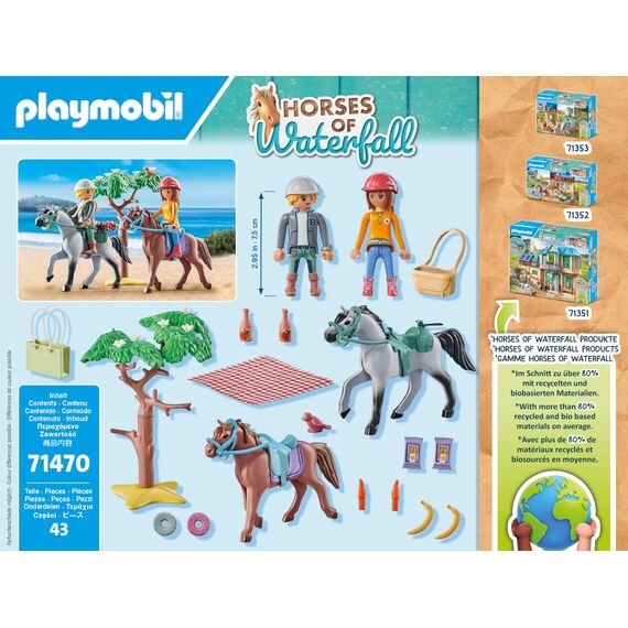 PLAYMOBIL Horses of Waterfall 71470 Reitausflug an den Strand mit Amelia und Ben ab 5 Jahren