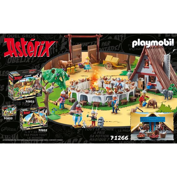 PLAYMOBIL Asterix 71266 Hütte des Verleihnix, Fischhändler Verleihnix und Seine Frau Jellosubmarine, Spielzeug für Kinder ab 5 Jahren