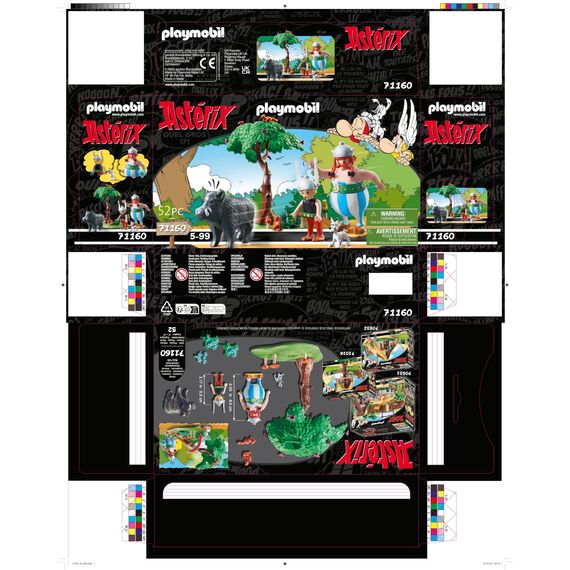 PLAYMOBIL Asterix 71160 Wildschweinjagd, Mit kippbarem Baum, Spielzeug für Kinder ab 5 Jahren
