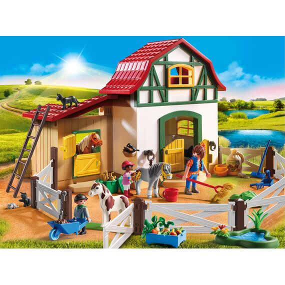 PLAYMOBIL Country 6927 Ponyhof mit vielen Tieren und Heuboden, Ab 4 Jahren