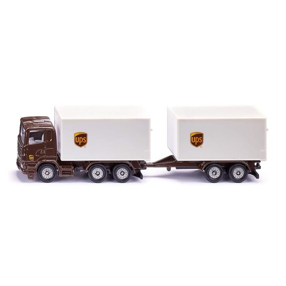 siku 6324, UPS Logistik Set, Metall/Kunststoff, Braun/Weiß, Viele Funktionen, Kombinierbar mit siku Modellen im gleichen Maßstab