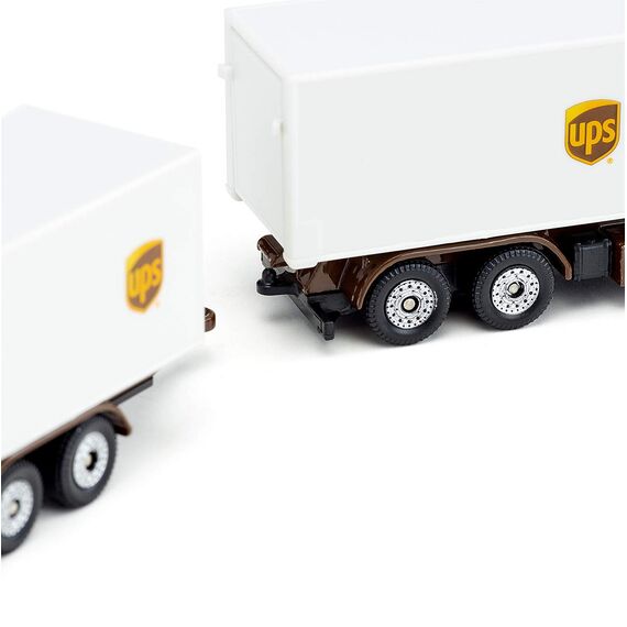 siku 6324, UPS Logistik Set, Metall/Kunststoff, Braun/Weiß, Viele Funktionen, Kombinierbar mit siku Modellen im gleichen Maßstab