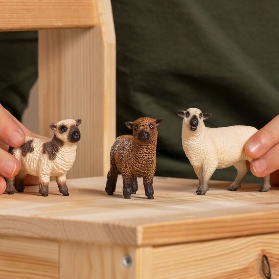 SCHLEICH Farm World | Schaffreunde 42660 Bauernhof Spielfigur | detailgetreue Tierfiguren | Geschenk für Jungen und Mädchen | Bauernhof Spielzeug ab 3 Jahre | Set aus 3 Teilen