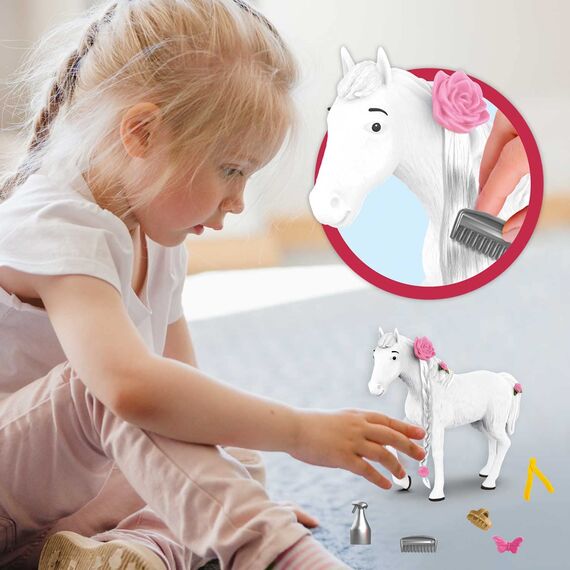 CRAZE Bibi und Tina Spielzeug Styling Sabrina Kinder Spielset Reiterhof Zubehör Box für Spielfiguren Pferde Spielzeug für Mädchen & Jungen Spiele ab 3 Jahre 25918
