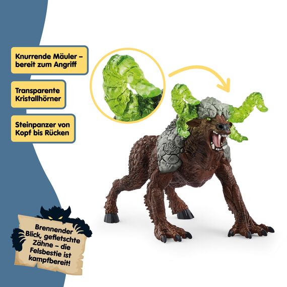 SCHLEICH ELDRADOR Creatures | Starter Set 72179 mit Höllenhund, Schneewolf, Felsbestie und Superwaffe | ELDRADOR Monster Spielfiguren | Spielzeug ab 7 Jahren | 5 Teile | exklusiv bei Amazon