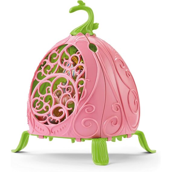 SCHLEICH BAYALA | Marweens Tierkindergarten 42520 | Spielset mit Elfe Marween, 2 Drachenbabys, geflügeltem Kätzchen & Waschbär | Faltbare, transportfähige Blume & Zubehör | Set ab 5 Jahren | 19 Teile