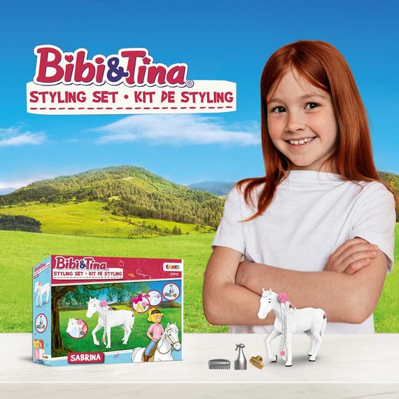 CRAZE Bibi und Tina Spielzeug Styling Sabrina Kinder Spielset Reiterhof Zubehör Box für Spielfiguren Pferde Spielzeug für Mädchen & Jungen Spiele ab 3 Jahre 25918