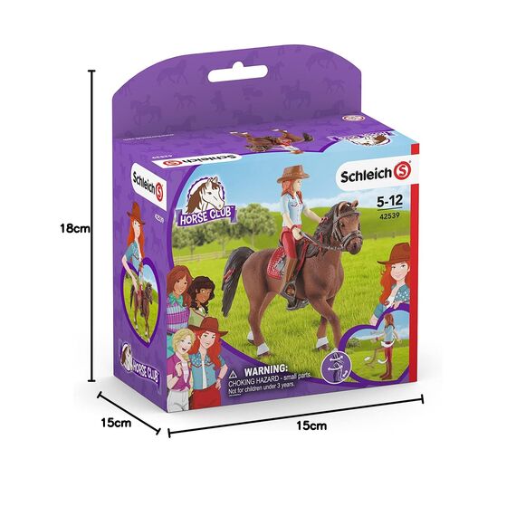 SCHLEICH 42539 Horse Club Hannah & Cayenne, ab 5 Jahren, Horse Club - Spielset, 6 Teile