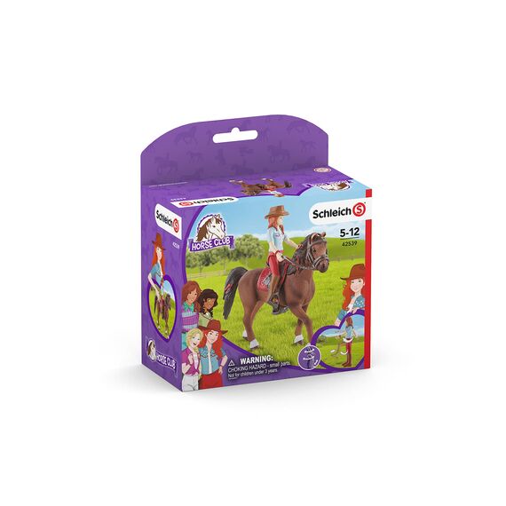 SCHLEICH 42539 Horse Club Hannah & Cayenne, ab 5 Jahren, Horse Club - Spielset, 6 Teile