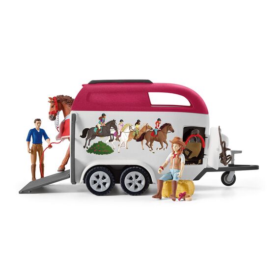 SCHLEICH 42535 Abenteuer mit Auto und Pferdeanhänger, für Kinder ab 5-12 Jahren, Horse Club - Spielset
