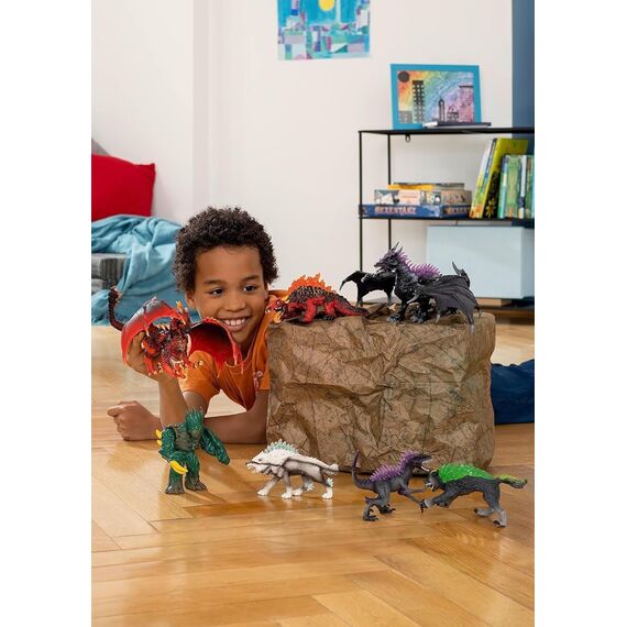 SCHLEICH ELDRADOR Creatures | Starter Set 72179 mit Höllenhund, Schneewolf, Felsbestie und Superwaffe | ELDRADOR Monster Spielfiguren | Spielzeug ab 7 Jahren | 5 Teile | exklusiv bei Amazon
