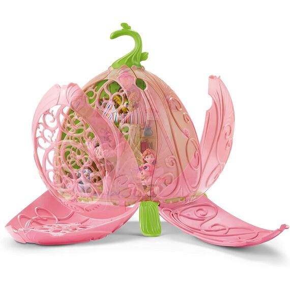 SCHLEICH BAYALA | Marweens Tierkindergarten 42520 | Spielset mit Elfe Marween, 2 Drachenbabys, geflügeltem Kätzchen & Waschbär | Faltbare, transportfähige Blume & Zubehör | Set ab 5 Jahren | 19 Teile