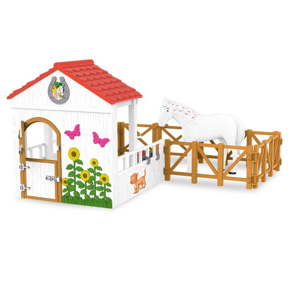 Craze Bibi und Tina Spielzeug Pferde Spielset Playset Horse Box Sabrina Pferdefiguren Spielfiguren inkl. Zubehör Bauernhof Spielzeug Pferde Mädchen Geschenk 19306