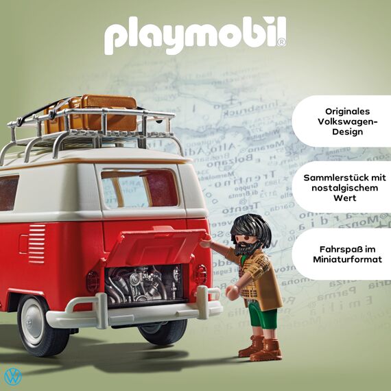 PLAYMOBIL | Volkswagen | T1 Camping Bus |Sammelauto | Für Kinder und Erwachsene | 70176
