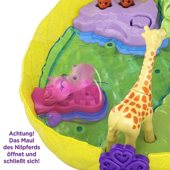 Polly Pocket GKJ64 - Ananas-Taschen-Schatulle, tragbar, mit 8 lustigen Funktionen, den kleinen Puppen Polly und Lila, 2 Zubehörteilen und Stickerbogen; Spielzeug für Kinder ab 4 Jahren