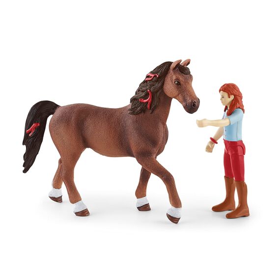 SCHLEICH 42539 Horse Club Hannah & Cayenne, ab 5 Jahren, Horse Club - Spielset, 6 Teile