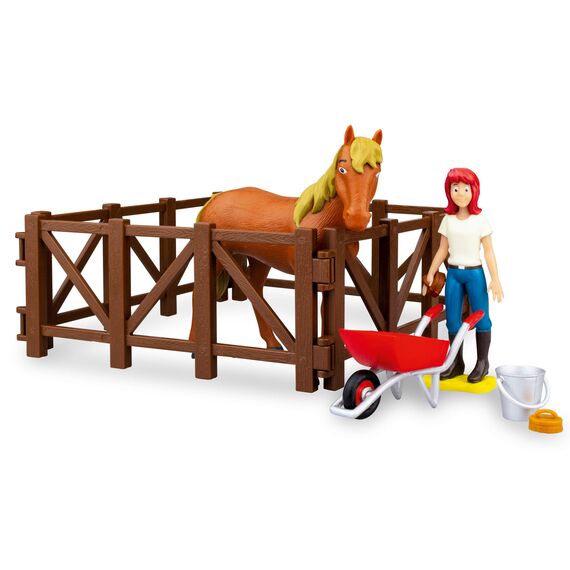 Craze Bibi und Tina Spielzeug Pflege Set TINA & AMADEUS - Pferde Spielzeug Pflegeset inkl. Pferde Zubehör , Martinshof Spielfiguren , Spiele ab 3 Jahre 14134