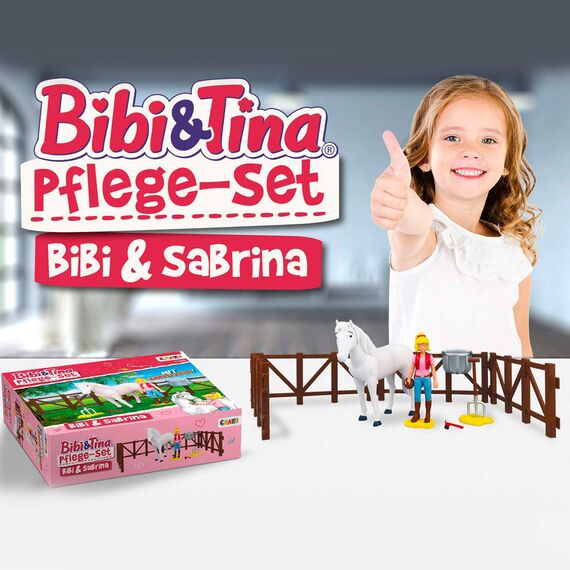 Craze Set Tina BIBI & Tina Pflege Pferdeset Pferdefiguren Spielfiguren Bibi und Pferd Sabrina inkl. Zubehör, Bibi & Sabrina 14608