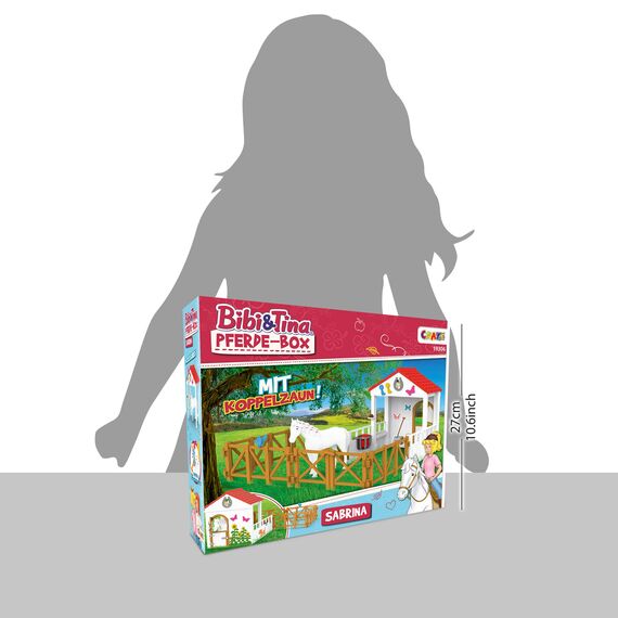 Craze Bibi und Tina Spielzeug Pferde Spielset Playset Horse Box Sabrina Pferdefiguren Spielfiguren inkl. Zubehör Bauernhof Spielzeug Pferde Mädchen Geschenk 19306