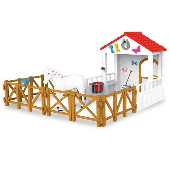 Craze Bibi und Tina Spielzeug Pferde Spielset Playset Horse Box Sabrina Pferdefiguren Spielfiguren inkl. Zubehör Bauernhof Spielzeug Pferde Mädchen Geschenk 19306