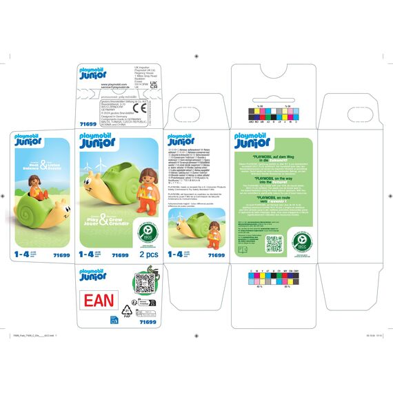 PLAYMOBIL JUNIOR | Schaukelschnecke mit Rasselfunktion | nachhaltiges Spielzeug aus biobasierten Kunststoffen | für Kinder ab 1 Jahr | 71699