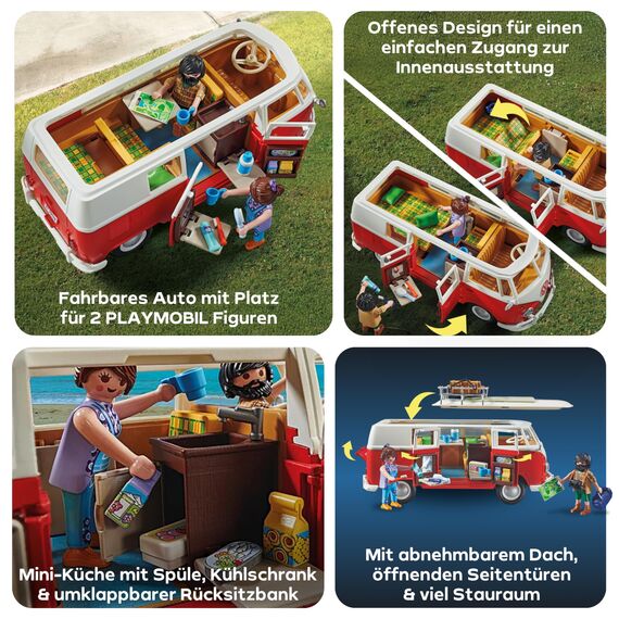 PLAYMOBIL | Volkswagen | T1 Camping Bus |Sammelauto | Für Kinder und Erwachsene | 70176