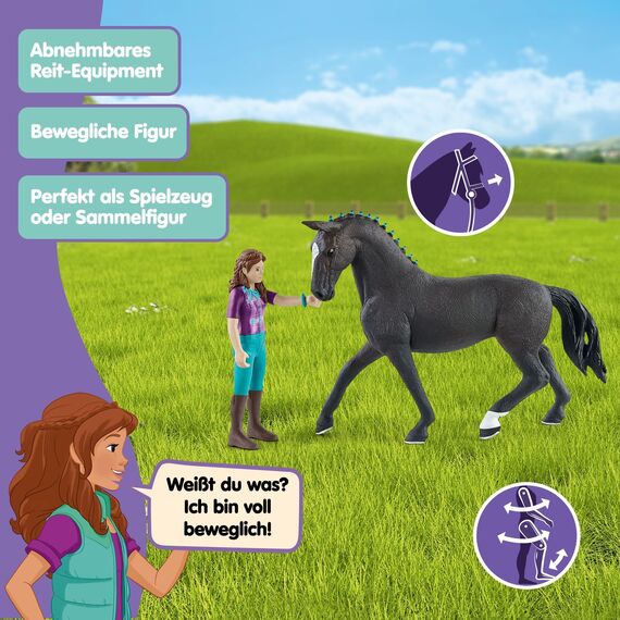 SCHLEICH Horse Club | Lisa & Storm 42541 | bewegliche Mädchenfigur mit Pferd, Sattel, & Zubehör | Geschenk für Mädchen und Jungen | Pferde Spielzeug ab 5 Jahren | 10 Teile | exklusiv bei Amazon