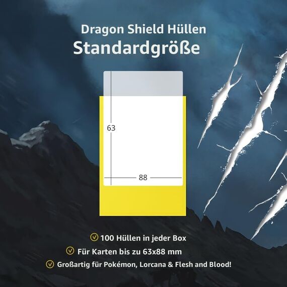 Dragon Shield | Standard Size Card Matte Sleeves | 100 CT - Smooth & Tough Premium TCG Sleeves | Compatible with Pokemon, Flesh & Blood, One Piece & Magic the Gathering | Black