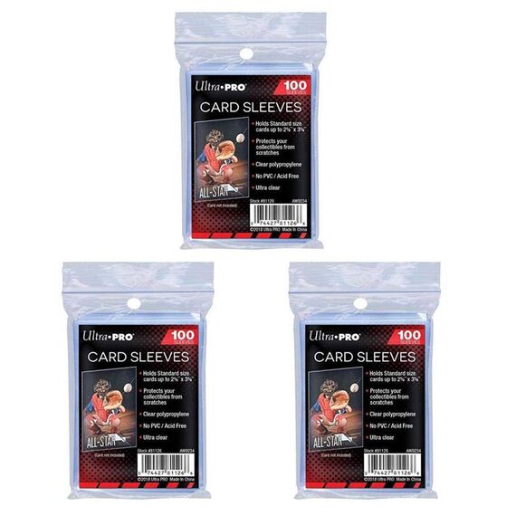 Ultra PRO Kartenhüllen Sleeve 300 Stück, Standardgröße, Transparent für Pokemon Karten, Pokemon Sammelalbum, Pokemon Booster - Schützt Sammelkarten wie Magic, Fortnite, 63x88 mm