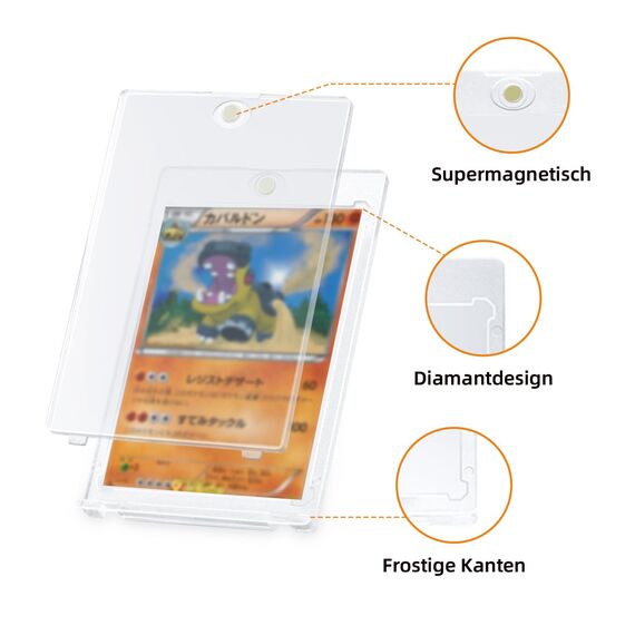 Tolesum 10PCS 35PT Magnetic Card Holder Sammelkarten Hüllen UV-Schutz Kunststoff Harte Kartenhüllen Halter Transparent Karten Sleeves für Yugioh,Magic, MTG, Sportkarten Sammlung