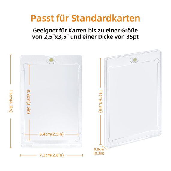 Tolesum 10PCS 35PT Magnetic Card Holder Sammelkarten Hüllen UV-Schutz Kunststoff Harte Kartenhüllen Halter Transparent Karten Sleeves für Yugioh,Magic, MTG, Sportkarten Sammlung