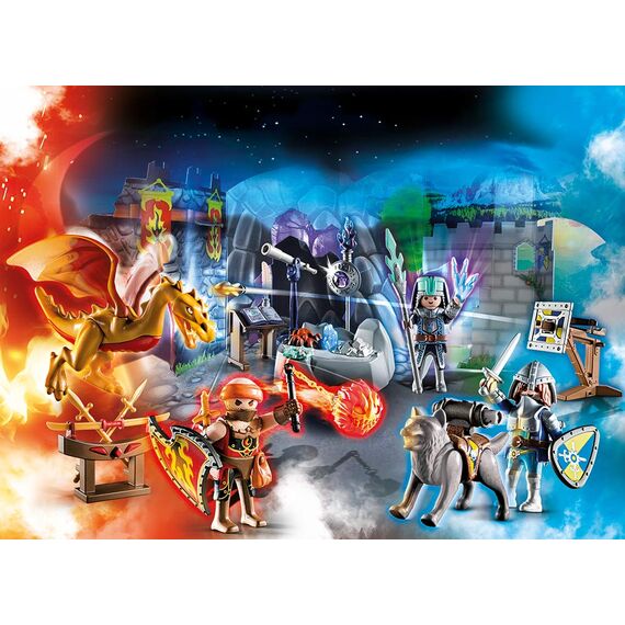 PLAYMOBIL Adventskalender 70187 Kampf um den magischen Stein, Fr Kinder von 5-10 Jahren