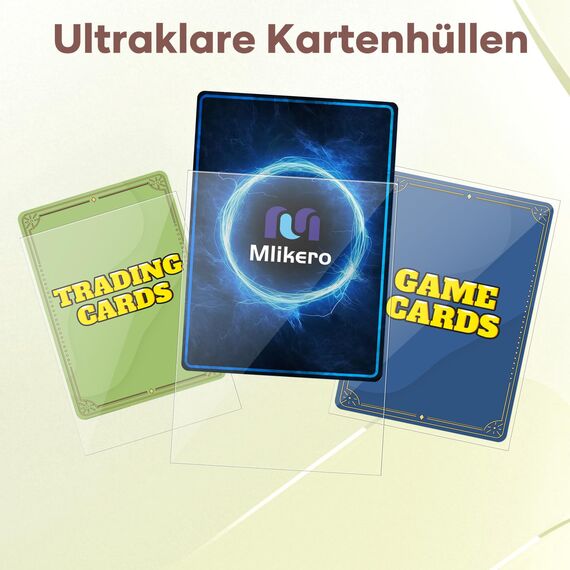 Mlikero 600 Stück Standard Soft Kartenhüllen, Transparente Kartenhüllen passend für MTG Karten, Sammelkarten, Sportkarten, Karten Hüllen 66 x 91 mm