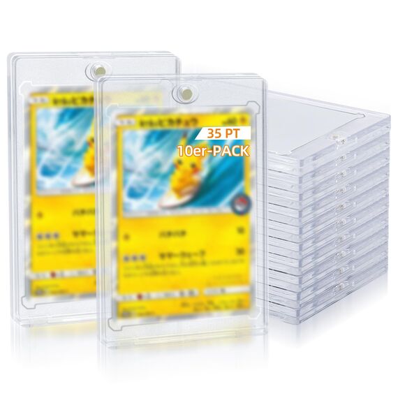 Tolesum 10PCS 35PT Magnetic Card Holder Sammelkarten Hüllen UV-Schutz Kunststoff Harte Kartenhüllen Halter Transparent Karten Sleeves für Yugioh,Magic, MTG, Sportkarten Sammlung