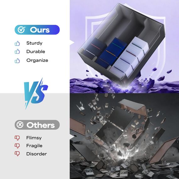 UAONO Sammelkarten-Aufbewahrungsboxen für 1800+ Karten, Premium Magnetic Deck Boxen, Leather Deck Case mit Trennwänden, Spielkarten Deck Boxe für TCG Magic the Gathering YuGiOh Karten (Schwarz)