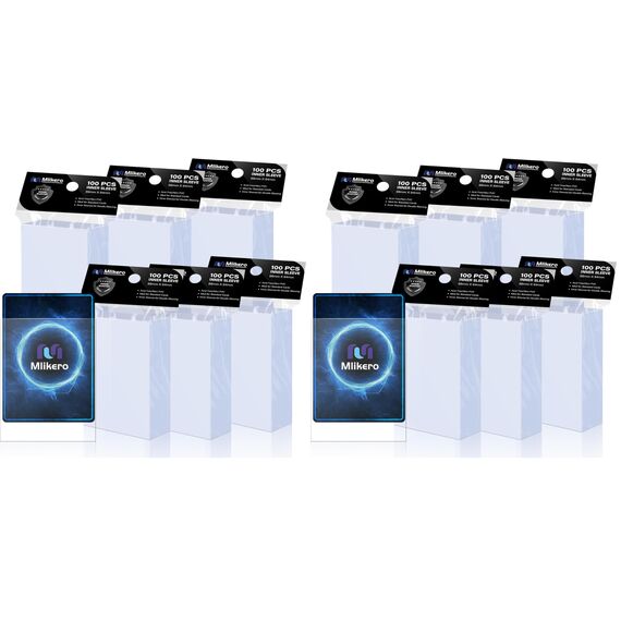 Mlikero 600 Kartenhüllen, Perfekt Passende Innenhüllen, Ideal für Doppelhüllen, Karten Hüllen Sleeves Sammelkartenhüllen Kompatibel Mit MTG, TCG, Fußballkarten, Sportkarten, 64 x 89 mm (Packung mit 2)