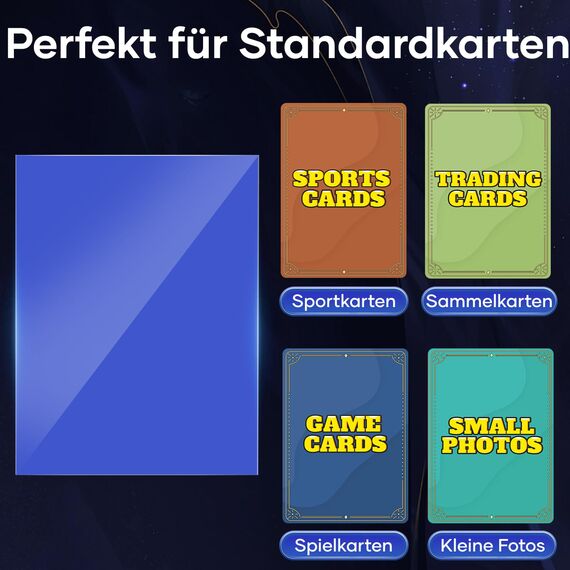 Mlikero 500 Stück Kartenhüllen, 5 Farben Karten Hüllen Sleeves, Sammelkarten Hüllen Perfekte passend für MTG, Sammelkarten,Sportkarten, 66 x 91 mm