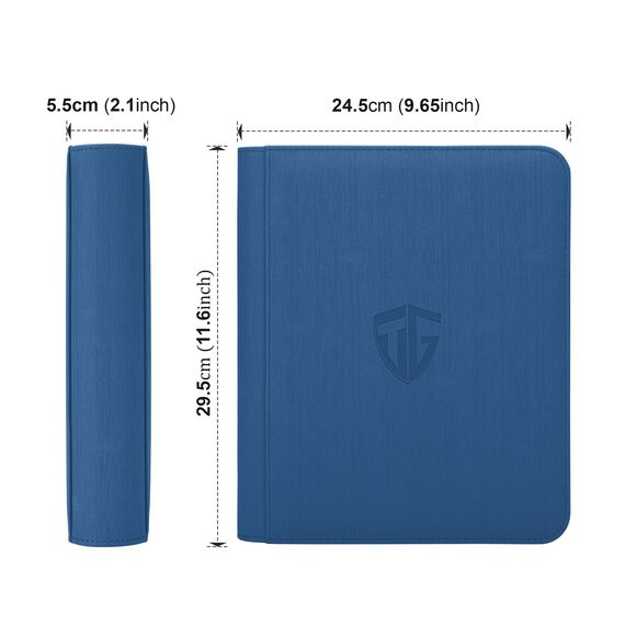 TCGUARD Toploader Sammelkarten Album für 112 Toploader, 4 Fächer Toploader Binder mit Hüllen für 3"x4" Rigid Toploader Card, Trading Card Binder für TCG, MTG-Karten, Kartensammelalben(Blau)