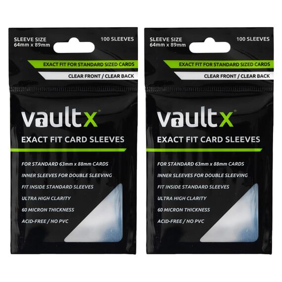 Vault X Perfect Fit Kartenhüllen, Weich, Hochtransparent, Innere Hüllen mit Perfektem Sitz, Für Sammelkartenspiele, Sportkarten, TCG (200er Pack)
