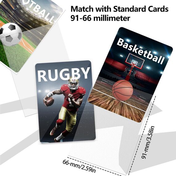Mlikero 500 Stück Kartenhüllen für Sammelkarten, Transparente Matte Card Sleeves Deck Sammelkarten Hüllen, Clear Kartenhüllen Fit für MTG, Fußball, Sport Karten, 66 x 91 mm