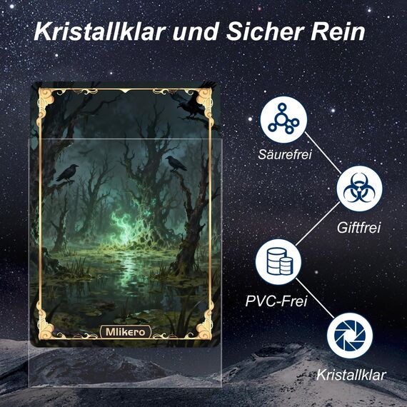 Mlikero 600 Kartenhüllen, Perfekt Passende Innenhüllen, Ideal für Doppelhüllen, Karten Hüllen Sleeves Sammelkartenhüllen Kompatibel Mit MTG, TCG, Fußballkarten, Sportkarten, 64 x 89 mm